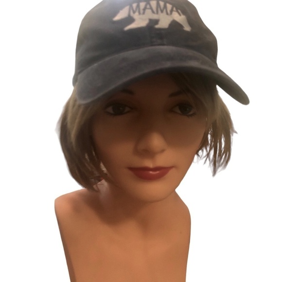 Mama Bear Baseball Cap OS Navy Vintage Washed Embroidered OS David and Young - Picture 2 of 6